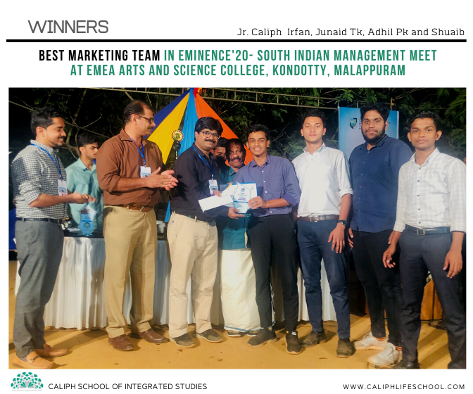 Winners: Best Marketing Team Event in Eminence '20- South Indian Management Meet at EMEA College, Kondotty, Malappuram