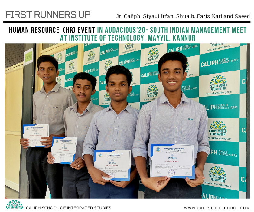First Runners: HR Event at Audacious'20 South Indian Management Fest by ITM, Kannur