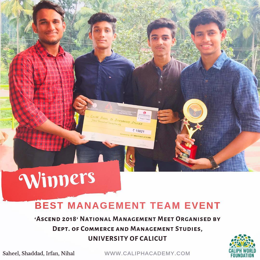 Winners: Best Management Team: Ascend, National Management Meet by University of Calicut
